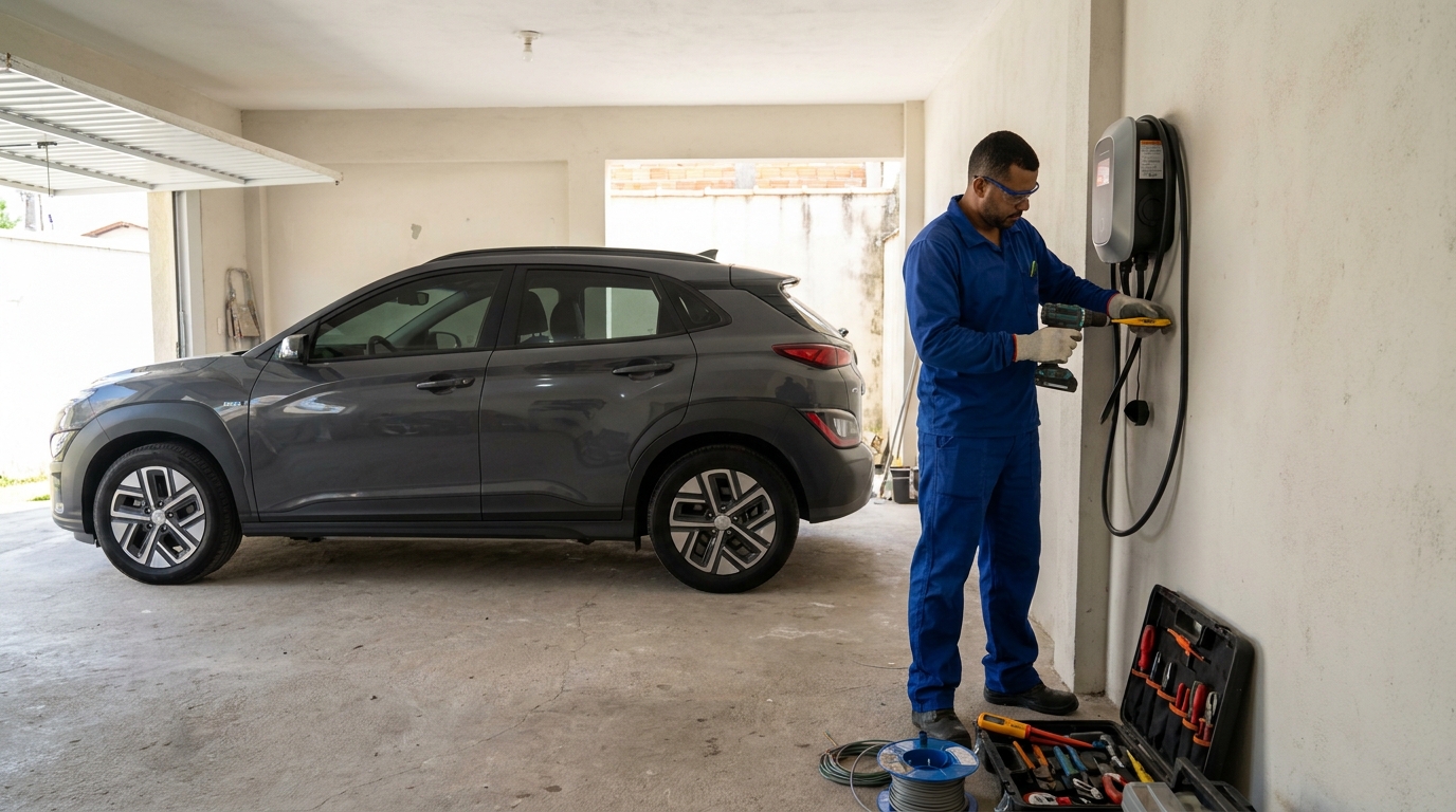 Instalacao de carregador de carro eletrico em Uberlândia‑MG