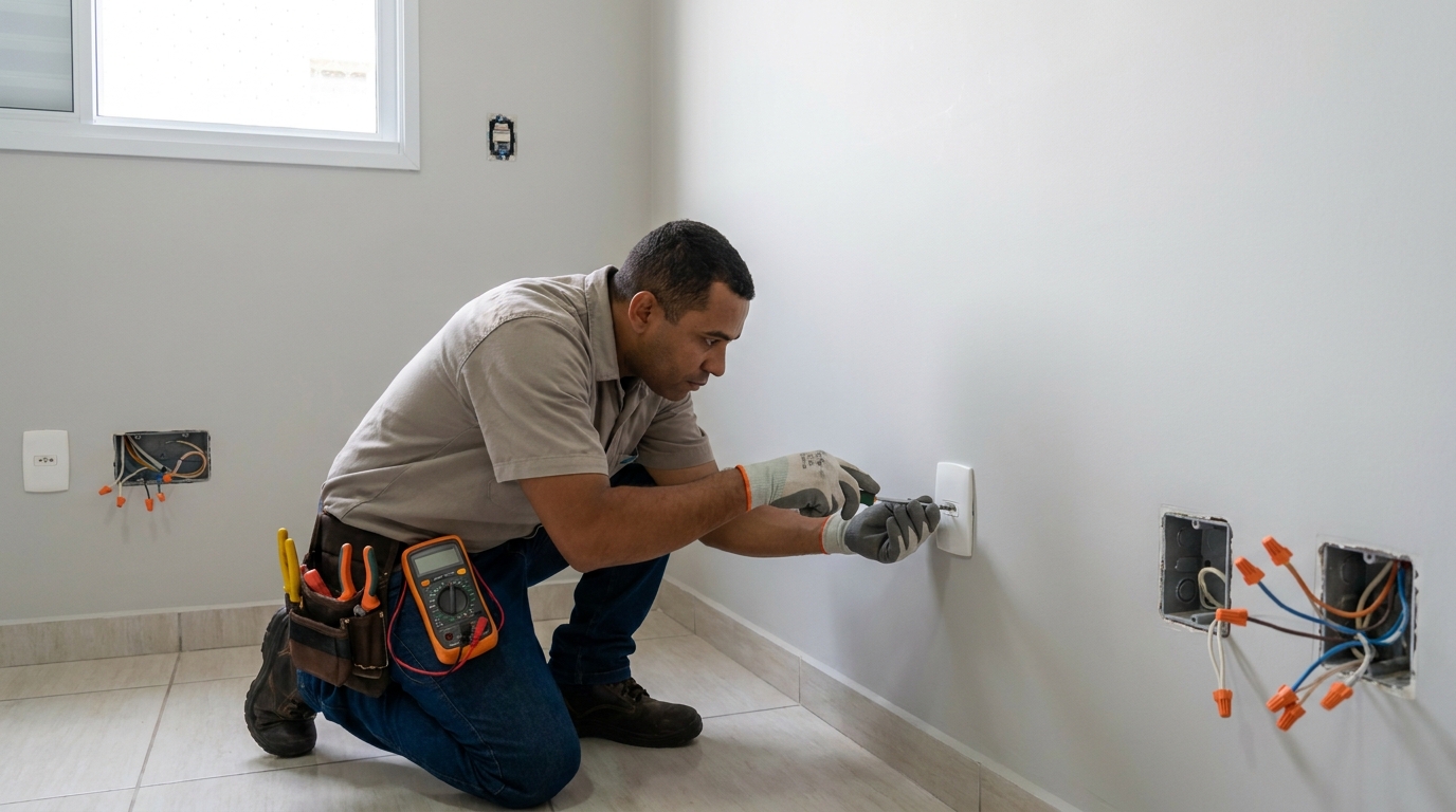 Instalacao de tomada e interruptor em Uberlândia‑MG