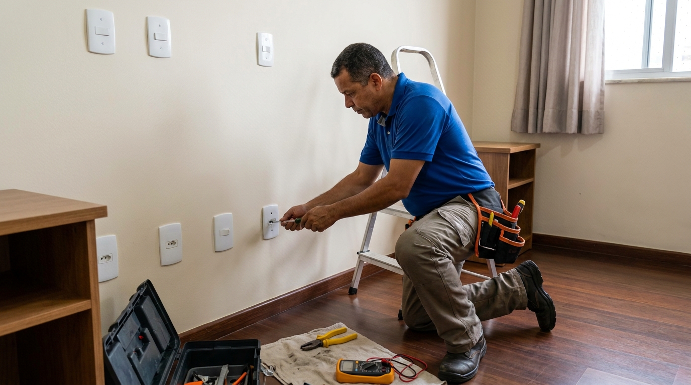 Instalacao de tomada e interruptor residencial em Uberlândia‑MG