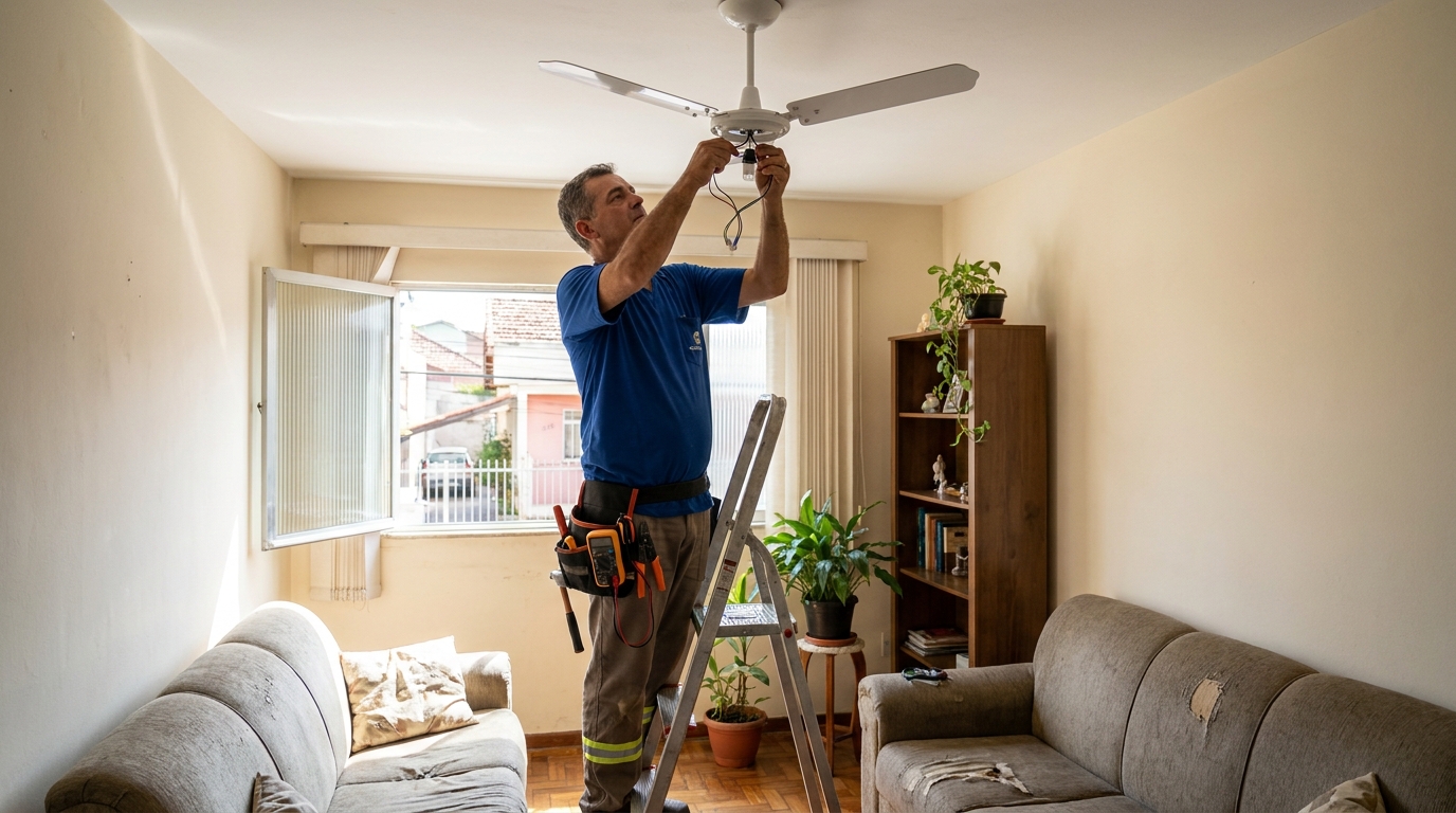 Instalacao de ventilador de teto em Uberlândia‑MG